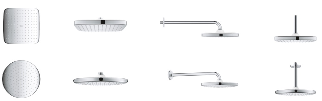 GROHE Tempesta single head shower and sets with shower arm