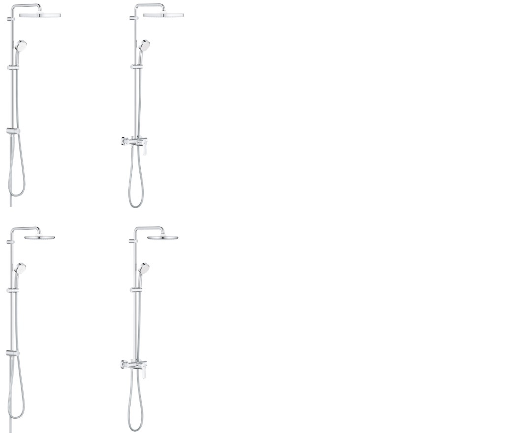 GROHE Tempesta Flex shower system with diverter and shower system with single-lever-mixer 